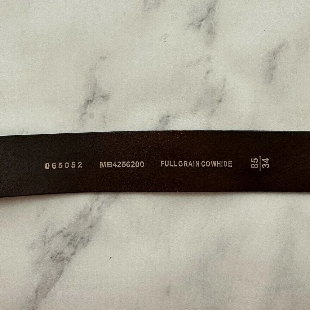 Fossil Mens Vintage Y2k Western Leather Belt Size 34 Dark Brown Buckle
